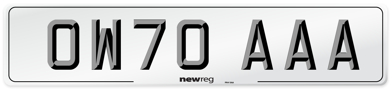 OW70 AAA Number Plate from New Reg